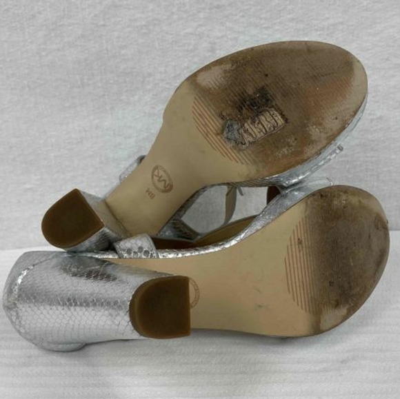 Michael Kors Metallic Silver Heels Women's Size 8 - Picture 5 of 6